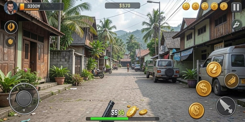Tampilan level yang menantang dan penuh kejutan.